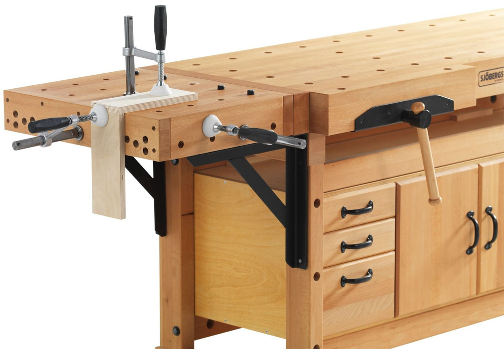 Sjöbergs Elite 2500C Workbench with Clamping Platform and Storage Cabinet 95" x  29" with 3-3/8" Top