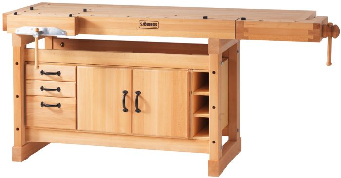 Sjöbergs 1900 Workbench and Optional Cabinet 75" x  26" with 2-3/8" Thick Top