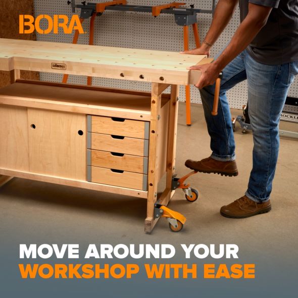 BORA PM-950 Workbench Caster Kit, 620-lb Capacity