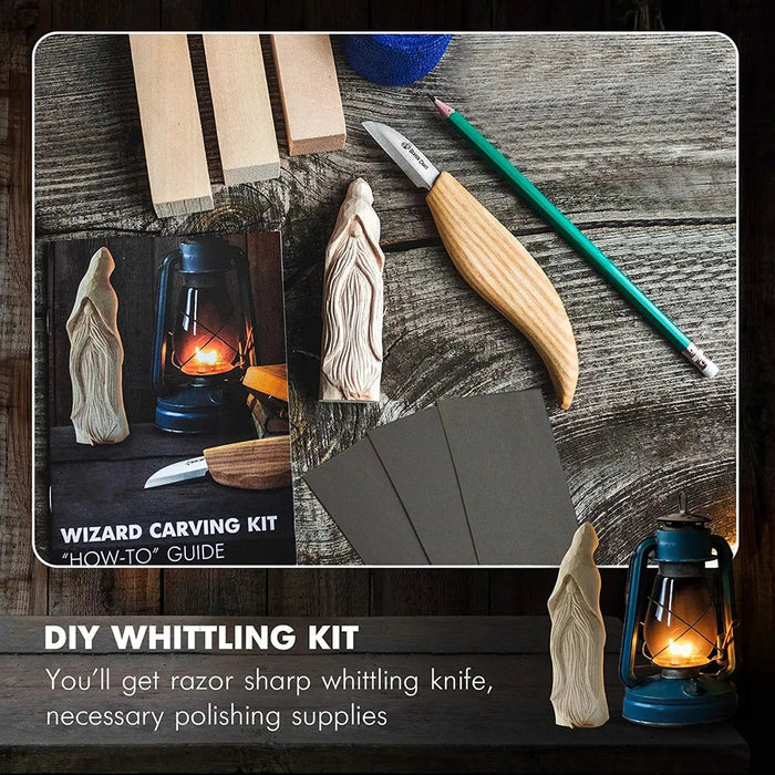 BeaverCraft (DIY03) Wizard Carving Kit - Complete Starter Whittling Kit for Beginners