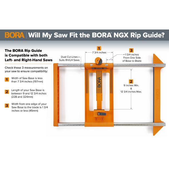 BORA NGX Twin Rail Rip Guide