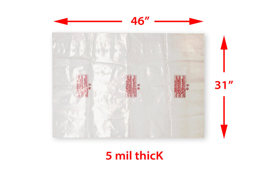 5 Pack 31” x 46” Clear Plastic Dust Collector Replacement Bags to Fit 20” Diameter Filter Drums Super Strong 5 mil Thick