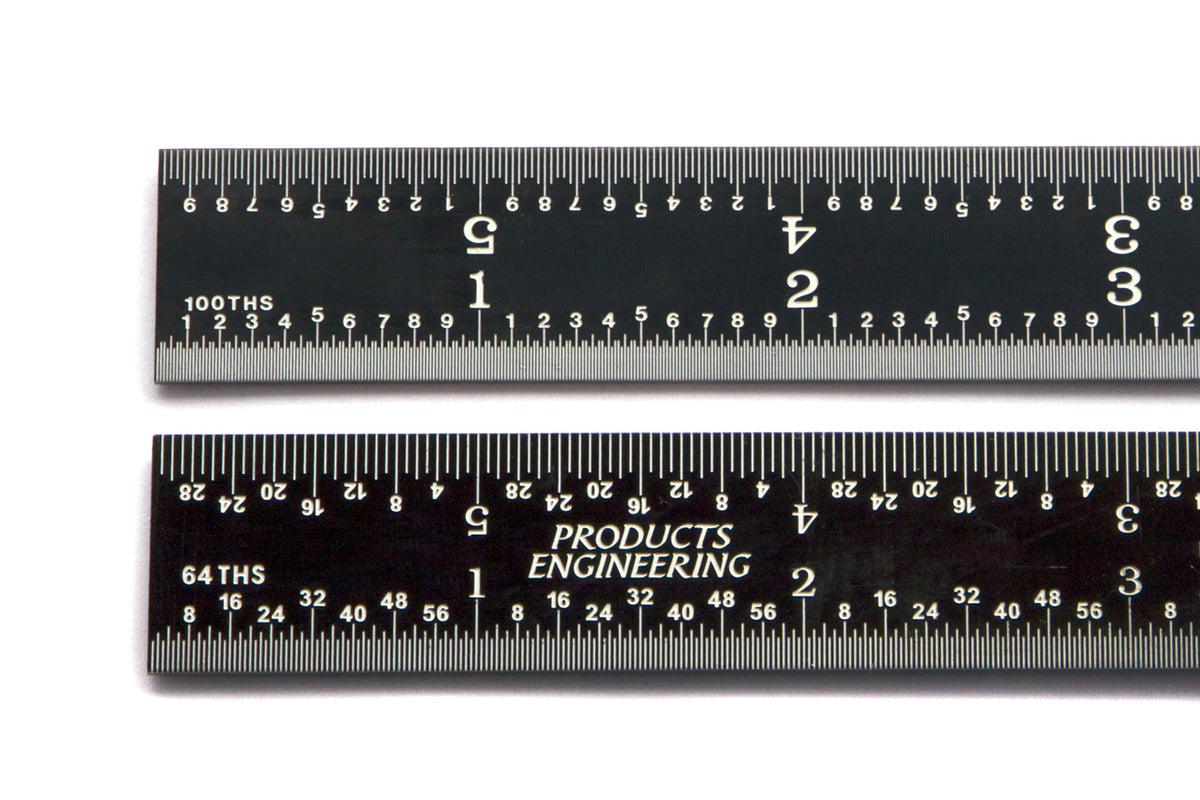 6-Inch Precision 16R Rigid Stainless-Steel Ruler - (1/50 Inch, 1/100 Inch,  1/32 Inch, 1/64 Inch)