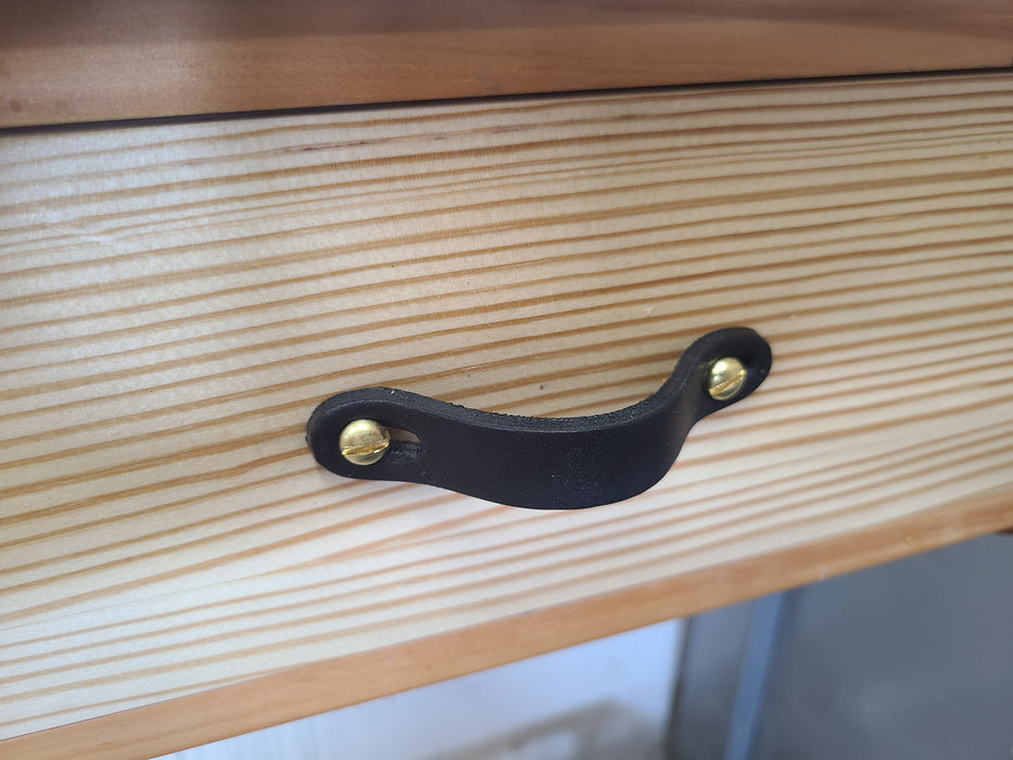 Small Horsebut Leather Handles for Drawers and Boxes