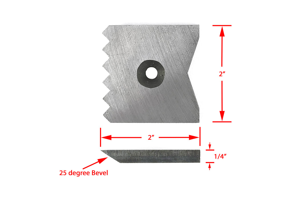 Workbench Plane Stop 2” Square Head with Toothed, Safe and V-Groove Sides, 3/4” x 2-3/8” Long Brass Post