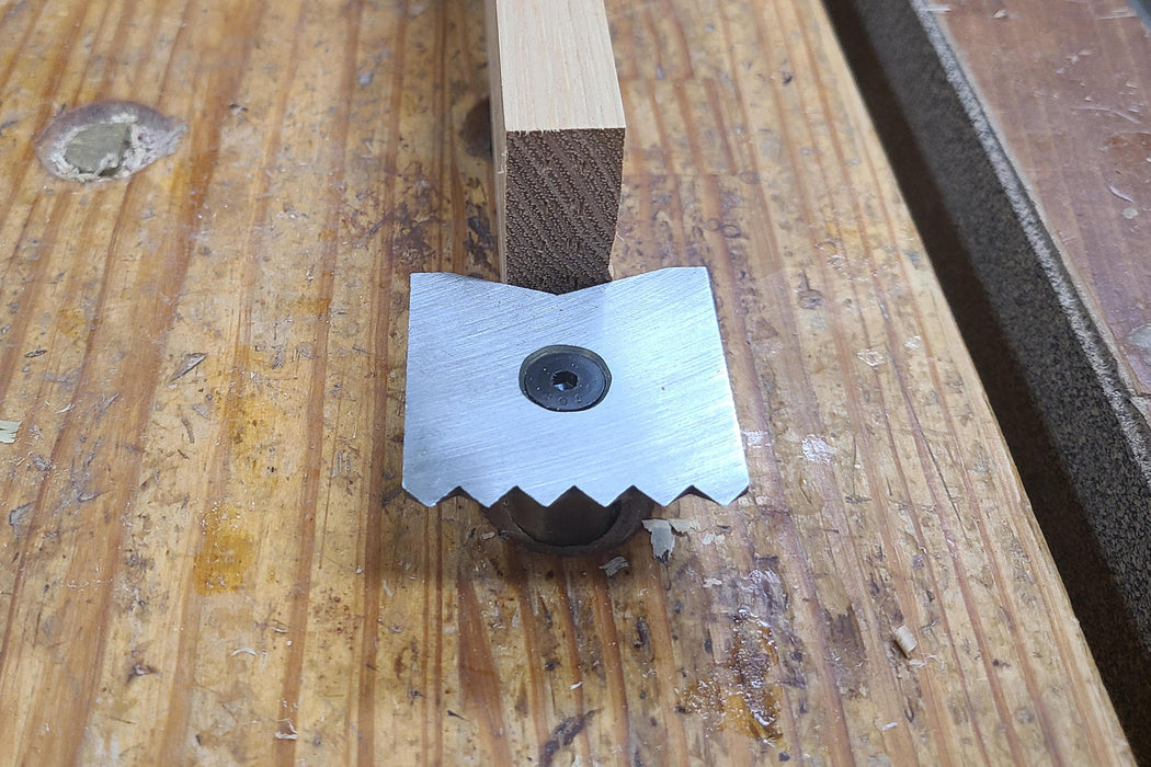 Workbench Plane Stop 2” Square Head with Toothed, Safe and V-Groove Sides, 3/4” x 2-3/8” Long Brass Post