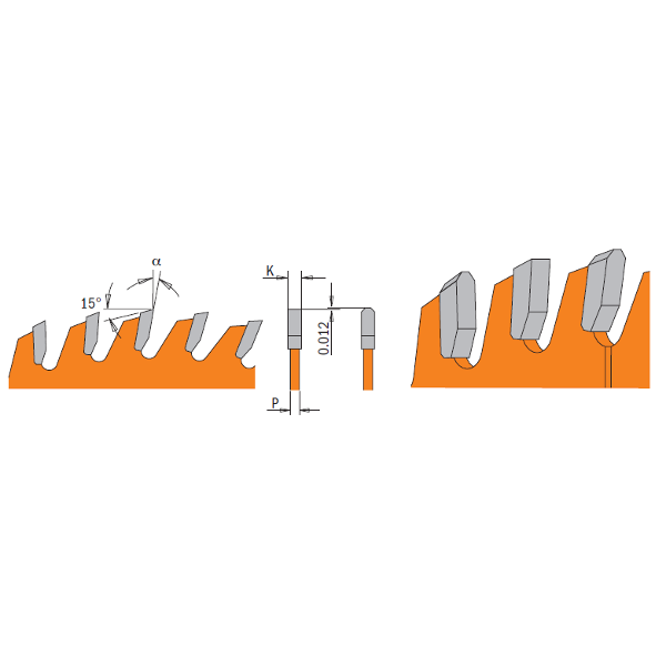 CMT Industrial PTFE Coated 10” Carbide Crosscut Saw Blade, 60 Teeth, Triple Chip Grind (TCG) ,  0.126” Kerf 221.060.10