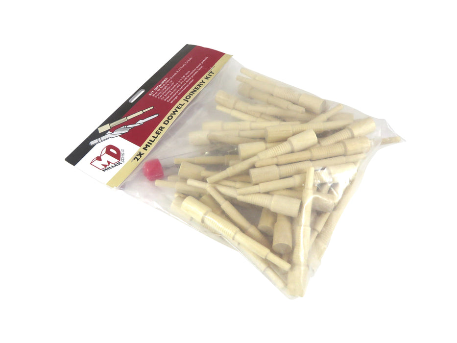Miller Dowel 2X Starter Set with Stepped Bit and 50 Birch Dowels
