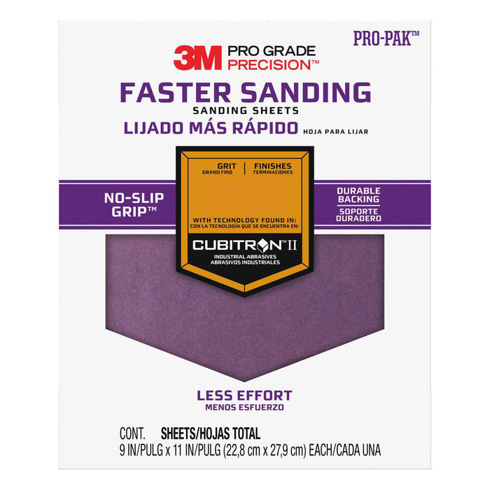 3M 26180CP-P-G Pro Grade Advanced Sandpaper, 9 x 11, Grit 180
