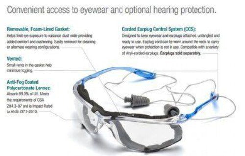 3M™ Virtua™ CCS Protective Eyewear Safety Glasses with Foam Gasket, Clear Anti-Fog Lens