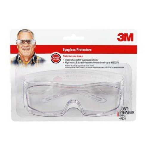 3M™ Over The Glasses Safety Eyewear, Clear Frame, Clear/Scratch Resistant Lens