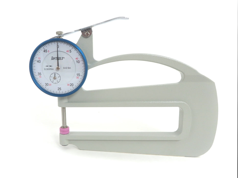 Thickness Gauges with Flat Anvils Dial Indicators with 0.0005" Resolution and Accurate to 0.001" - Closeout