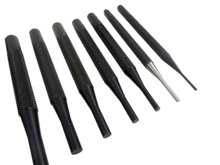 9 Piece Roll Pin Punch Set Sizes 1/16" to 3/8"