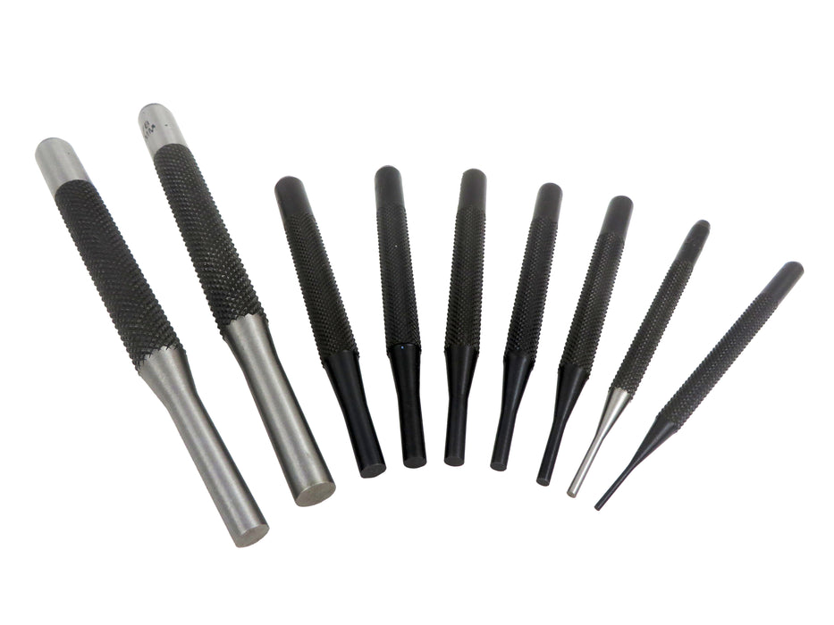 9 Piece Roll Pin Punch Set Sizes 1/16 to 3/8 — Taylor Toolworks