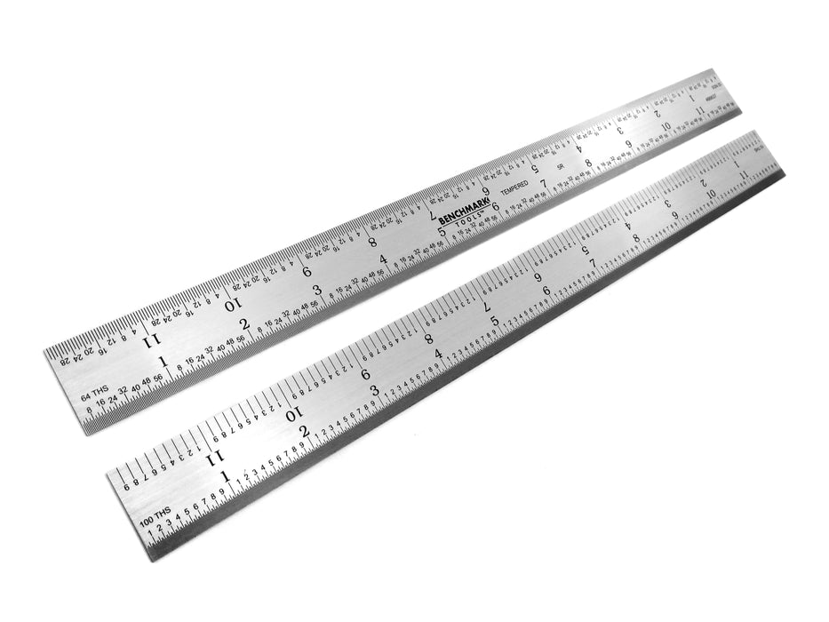 Benchmark Tools Rigid 12 5R Brushed Steel Machinist Rulers