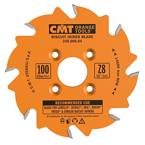 CMT 240.008.04 Biscuit Joiner Blade, 4-Inch Diameter x 8 Teeth, PTFE-Coated