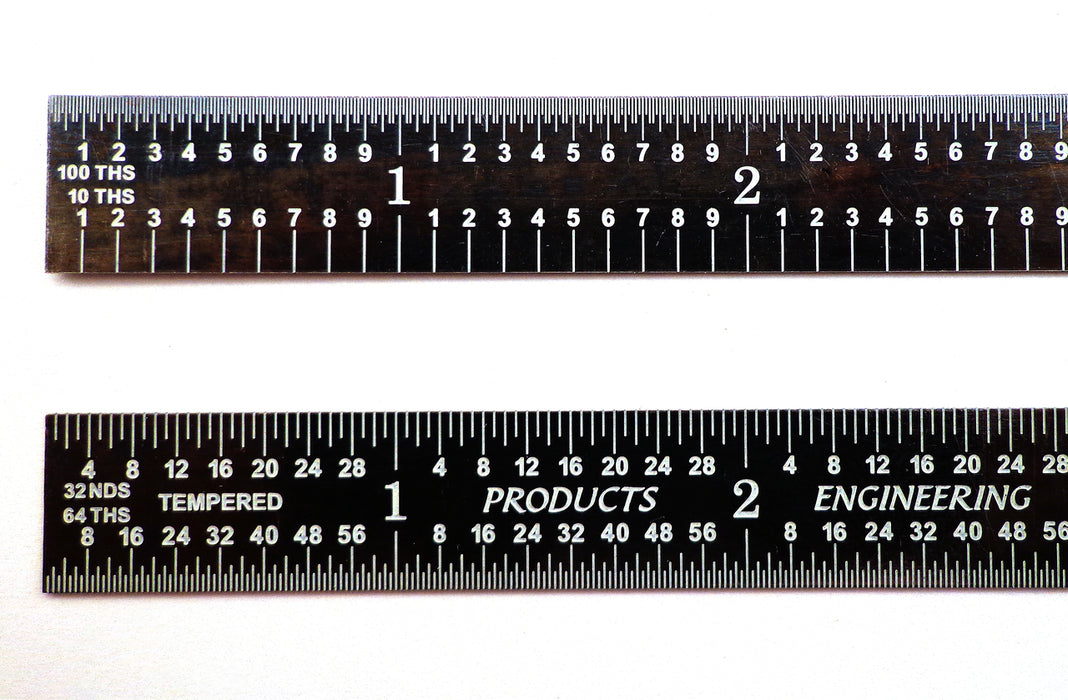 Benchmark Tools 106611 6 Flexible Woodworking Ruler Black Chrome Finish 1/8th and 1/16th Grads Hardened Stainless Steel