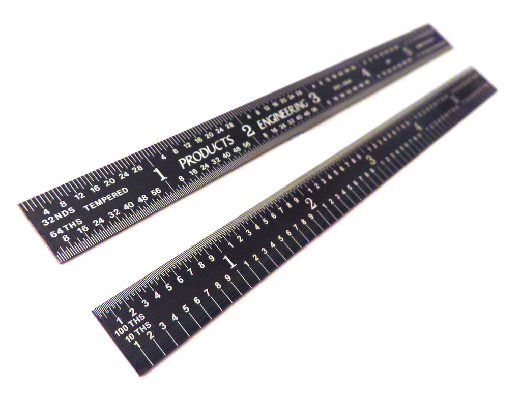 Esprite 6 inch Ruler and 12 inch Scale Set, Machinist Ruler, High Grade  Black Stainless Steel Flexible Ruler, Laser-Etched Metal