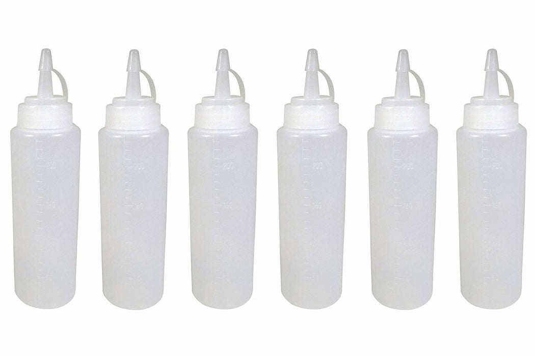 6 Each 8 oz. Soft Plastic Glue Bottles with Cap