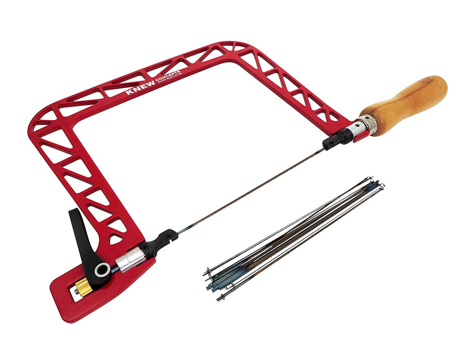 Knew Concepts 125.012 MK IV 6.5 Cam Lever Rotating Blade Coping Saw with  12 Each 18 TPI Pegas Fret Saw Blades (DCE)