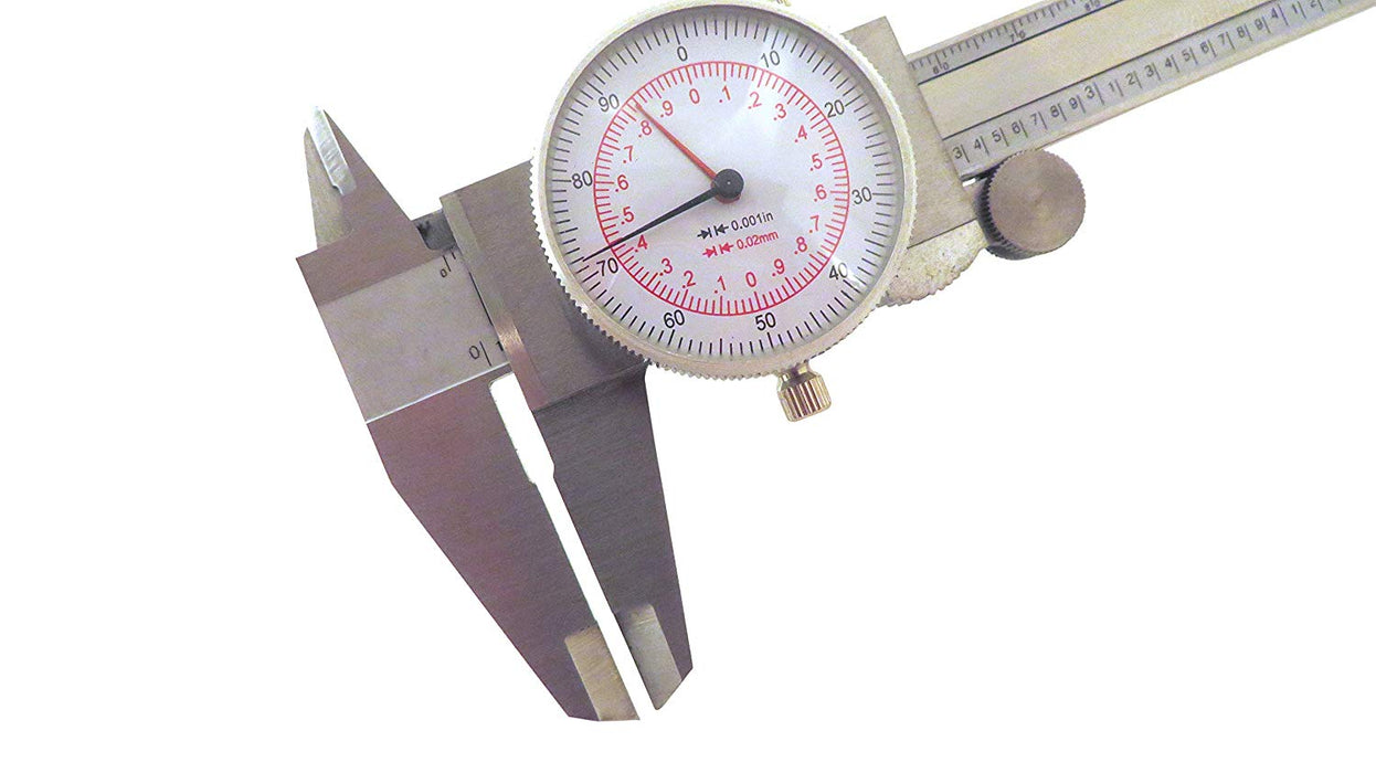 6" (150mm) Metric Imperial SAE Dual Reading Dial Caliper Stainless-Overstock