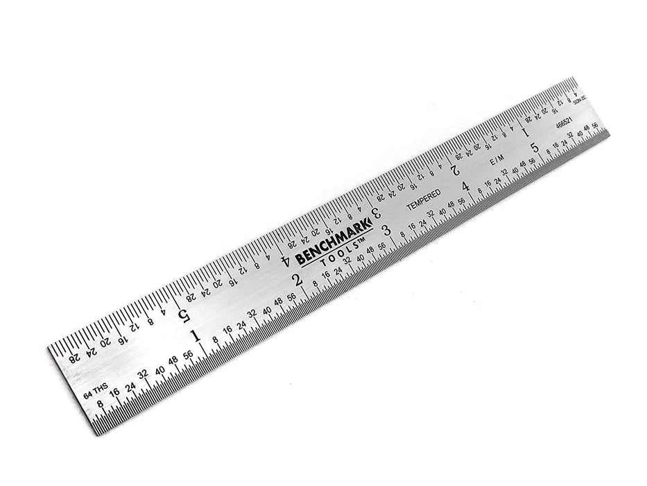 Benchmark Tools™ Rigid 150mm (6") English/Metric Satin Chrome Machinist Rulers