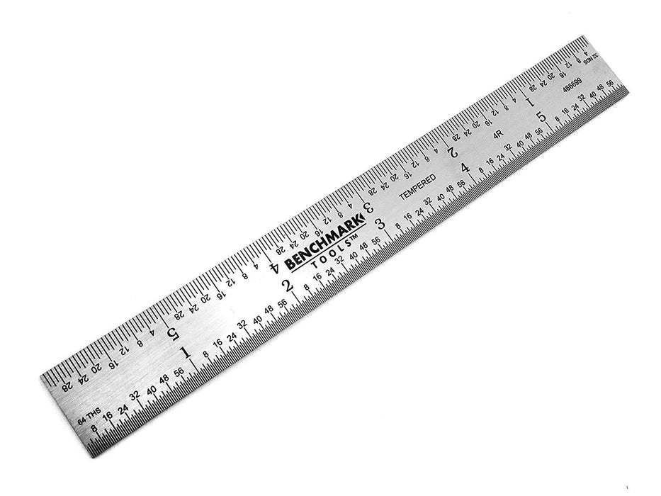 Benchmark Tools™ Rigid 6" 5R Brushed Steel Machinist Rulers