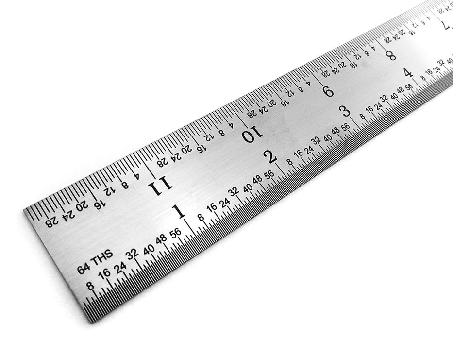 2 PC Stainless Steel Ruler 12 SAE Metric Machinist Rule 1/16 mm 5mm Rust Proof