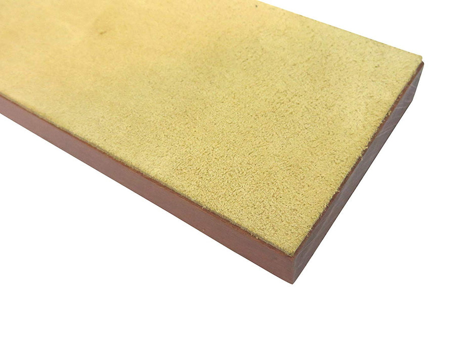 French 2-Sided 3" x 10" Leather Strop with 1.2oz Chromium Oxide 0.5 Micron Polishing Compound Bar