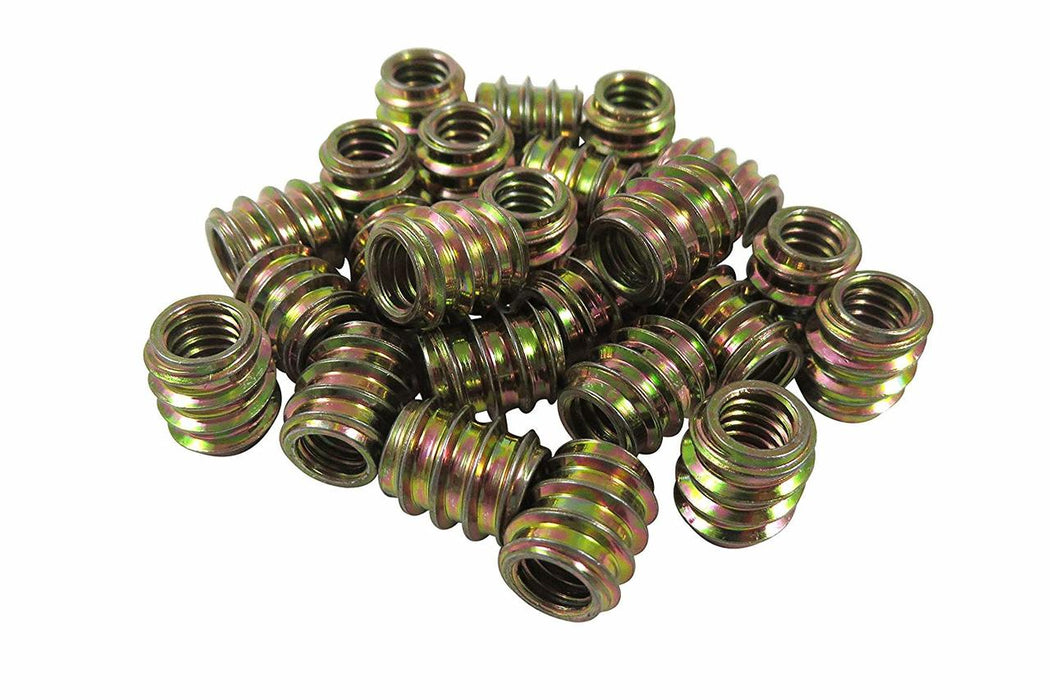 25 Pack Zinc Plated Threaded Inserts
