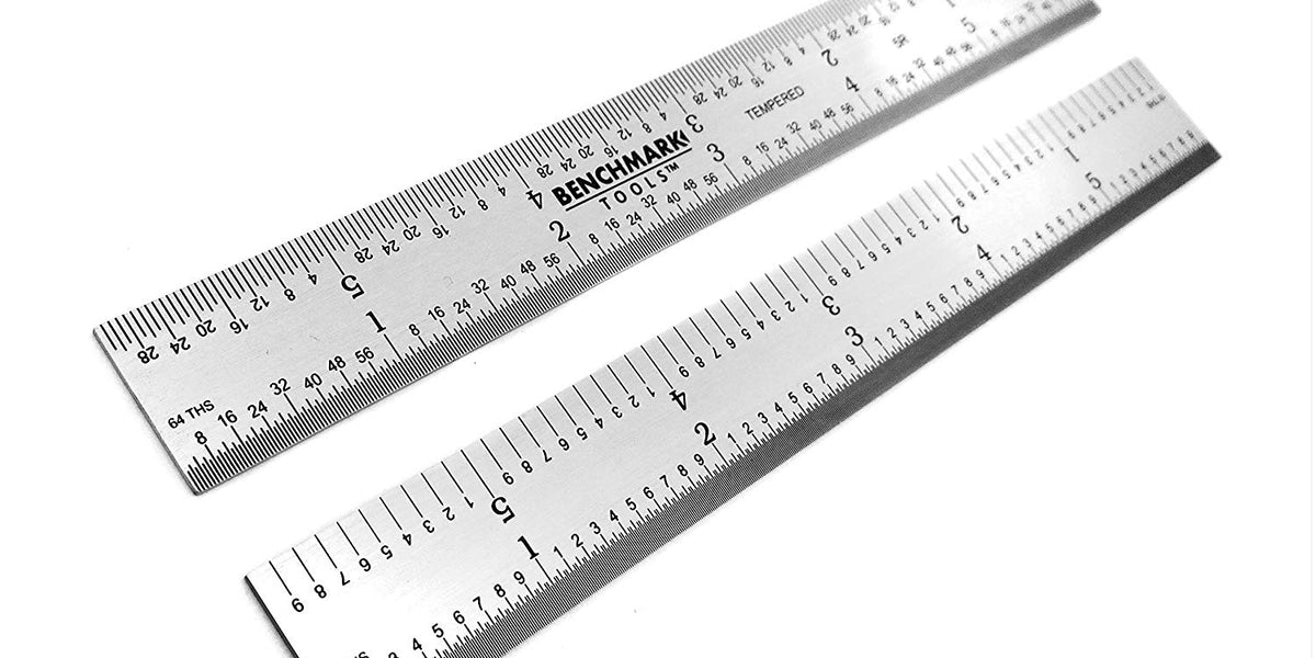 Taytools 6 Inch Rigid Machinist Rule Ruler Hardened Spring Steel 4R  Graduations in 1/8, 1/16, 1/32 and 1/64 Inches MRSAE