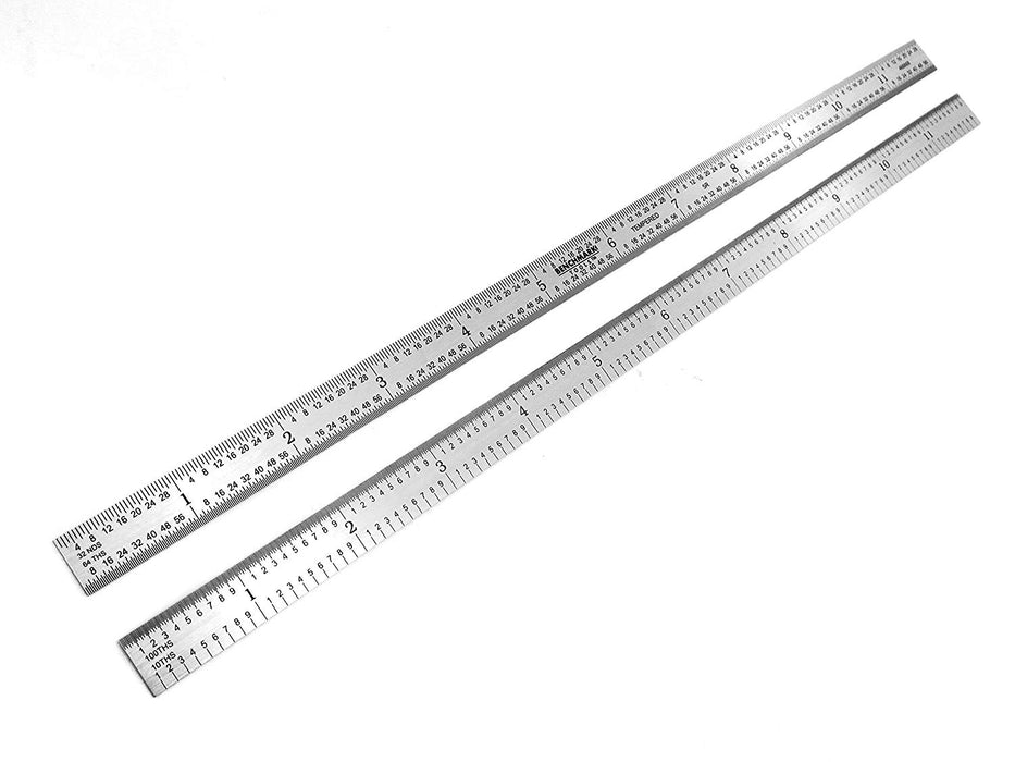 Benchmark Tools™ Flexible 12" 5R Satin Chrome Machinist Rulers