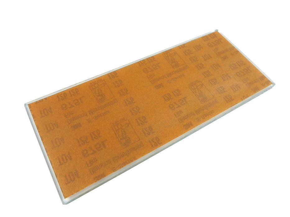 10-1/4" x 4-1/4" 125 Micron (120 Grit) 3M™ Diamond Flattening Plate Sharpening Stone Affixed to 5/16" Float Glass