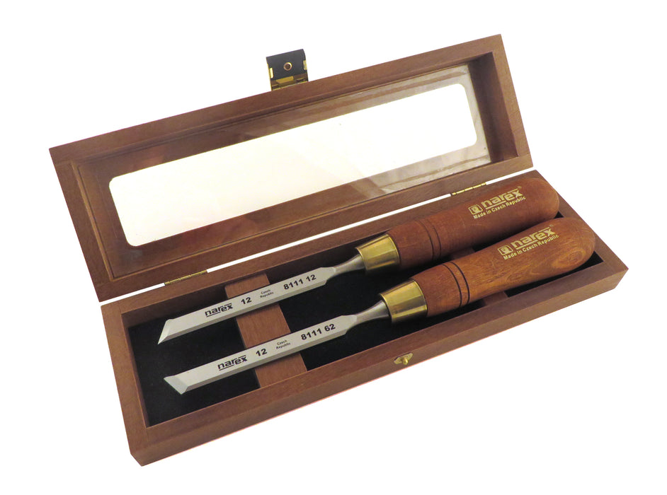 Narex Left and Right Skew Chisel Sets in Wooden Presentation Box
