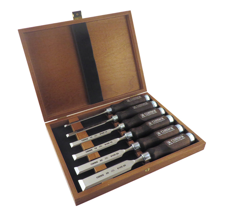 Narex 6 Piece Standard Bevel Edge Chisel Set in Wooden Presentation Box (853053)