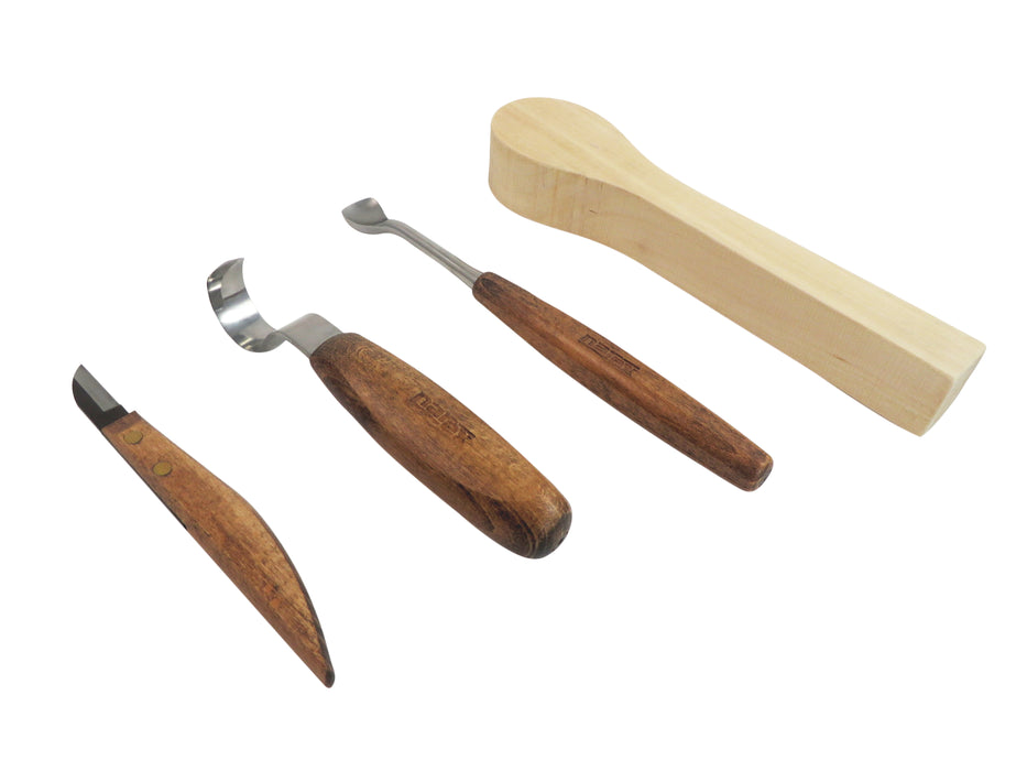 Professional left handed wood carving set with sharpening