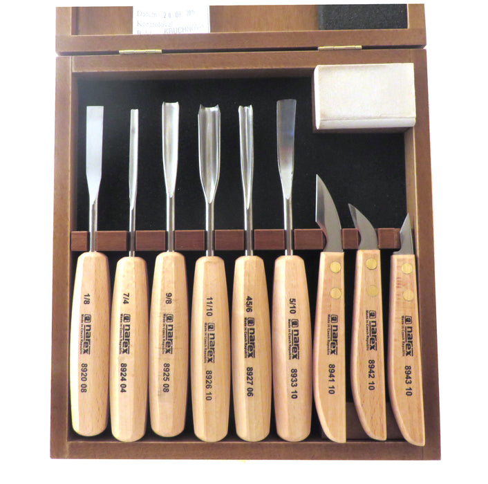 Narex 9 Piece Carving Chisel Set in Wooden Presentation Box (894813)