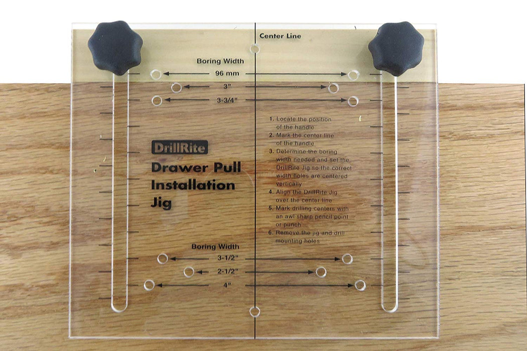 Adjustable Drawer and Door Pull and Knob Installation Jig