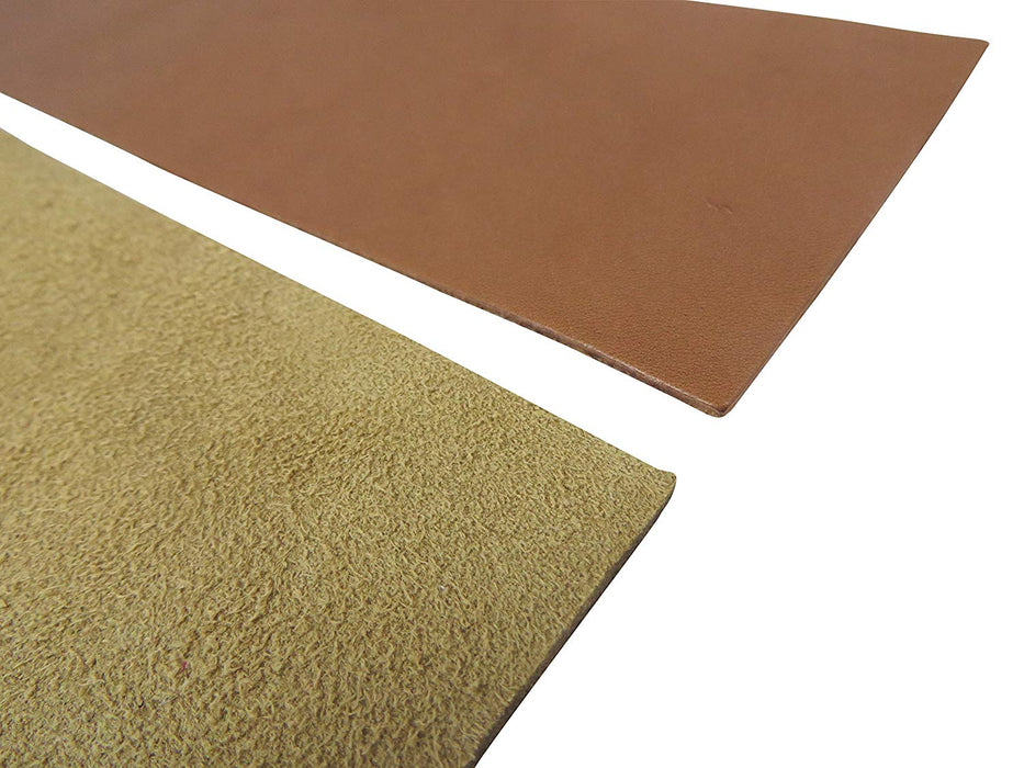 2 Piece 3" x 10" Leather Strop Kit with 1.2oz Chromium Oxide 0.5 Micron Polishing Compound Bar