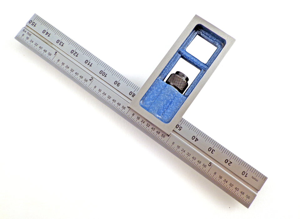 PEC Tools English/Metric Double Squares with 1/32. 1/64, ,5mm and mm Graduations
