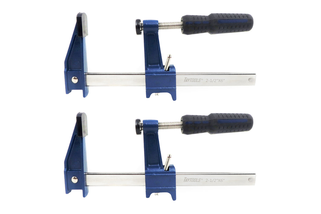 American Style F Style Bar Clamps with Clutch, 2-1/2" Throat, 450# Clamping Pressure