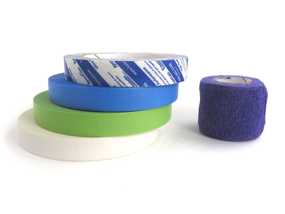 5 Roll Workshop Tape Sampler with Double, Blue, Green Speedtape and Vetrap