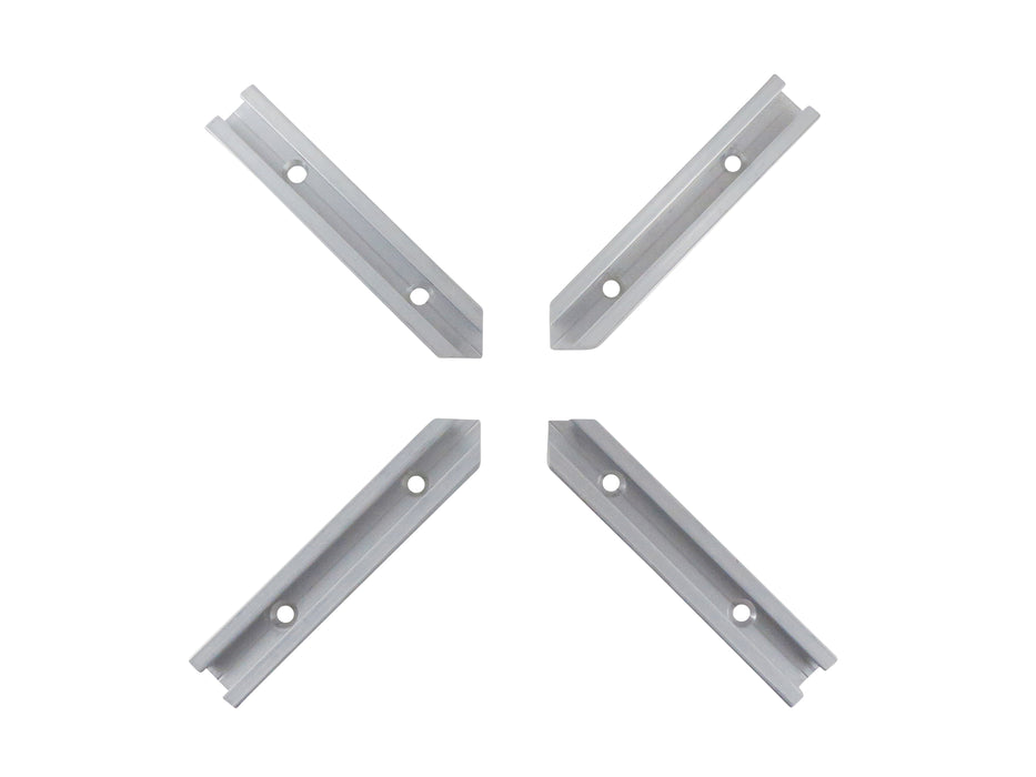 4 Piece Intersection Kit for Aluminum T Track 3/4" by 3/8" #6 Countersink Holes