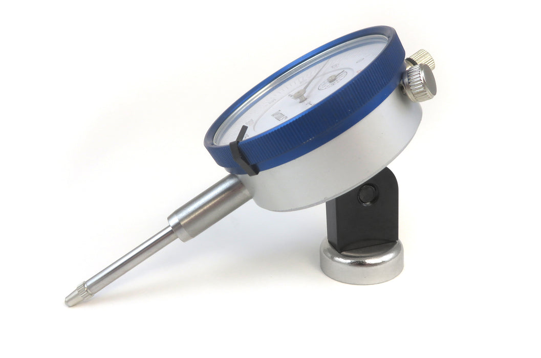 Miniature Magnetic Base with Dial Indicator, 40 Pounds Holding Power