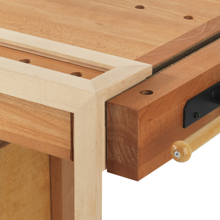 Sjöbergs European Beech Scandi 1425 Workbench 52-5/8" x 22-7/8" x 1-1/2" Worktop and Optional Cabinet 41" x 16-1/8" x 19"