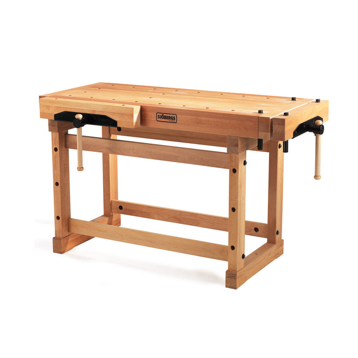 Sjöbergs European Beech Elite 1500 Professional Workbench with Optional Storage Cabinet 59" x 29" with 3-3/8" Top