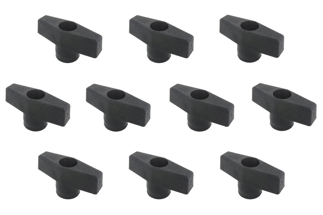 10 Pack 1/4-20 2" Snap Lock T Knobs for Female or Male Threads - Closeout