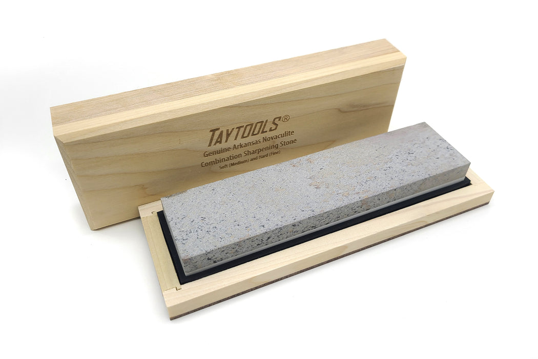 Genuine Arkansas Whetstone Novaculite Combination Bench Sharpening Stones in Wood Box Sizes 6 to 10 Soft / Hard / 8 x 2 x 1