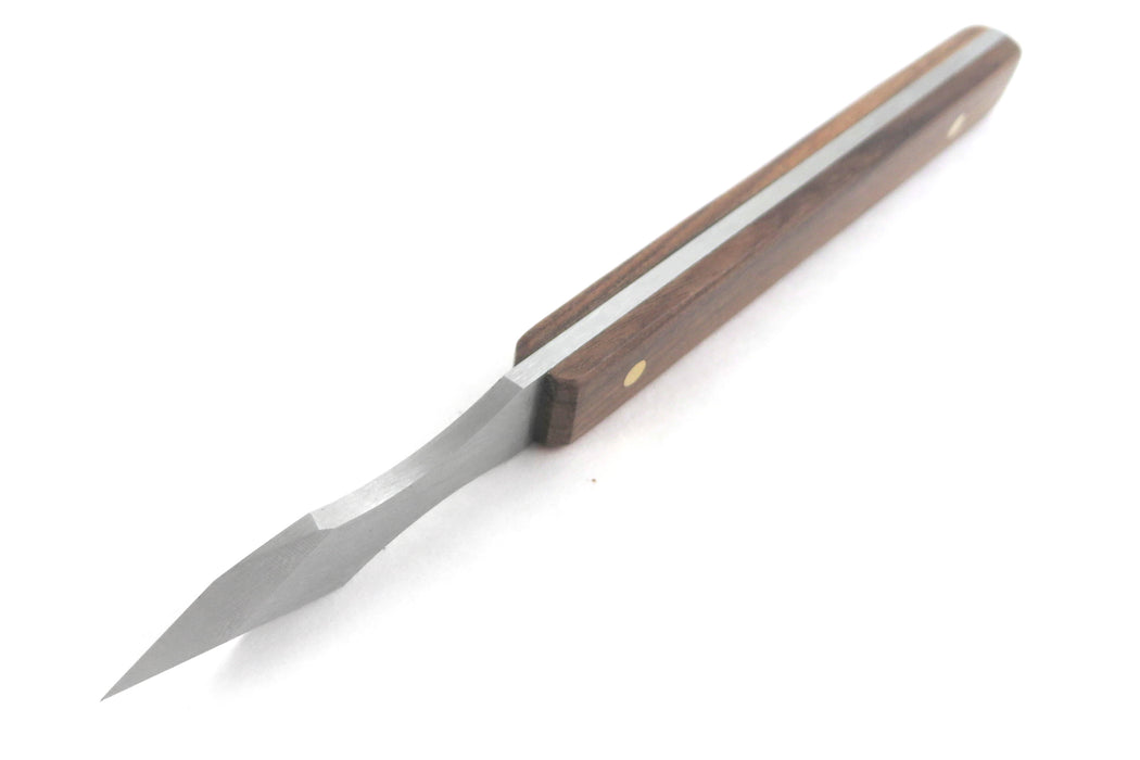  Narex Dual Bevel Marking Knife Stainless Steel Blade Rosewood  Handle Finger Indents (0.100 Thick Blade)