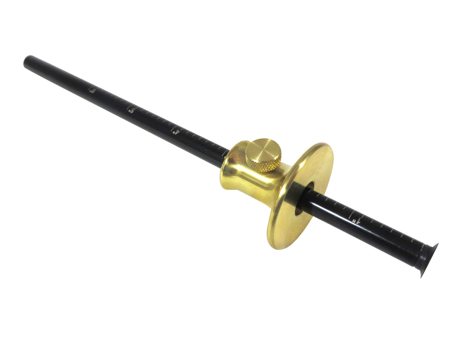 Wheel Marking Gauge Depth Gauge with Solid Brass Machined Head Black Chrome Beam